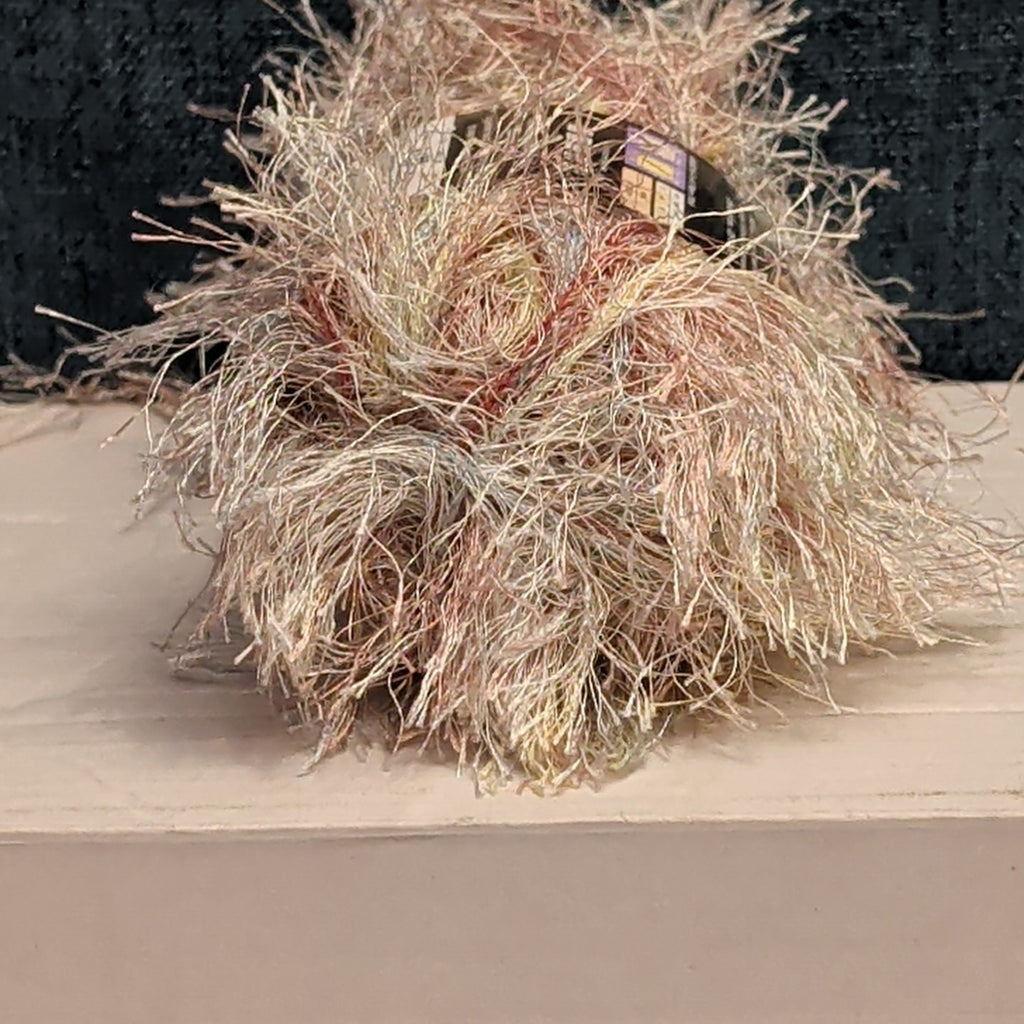 Lion Brand Fun Fur Prints Yarn 1 Skein Sandstone 225 Made in Italy Eyelash NOS