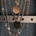 Layered Necklace Gold Tone Medallion Minimalist