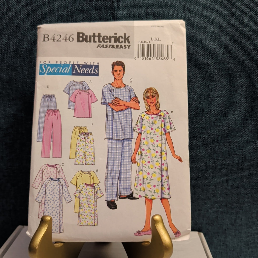 Butterick B4246 Sewing Pattern Adaptive Special Needs Gown Pants Unisex
