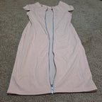 Blush Pink Midi Dress Full Zip Cutout Short Sleeve Bodycon XXL
