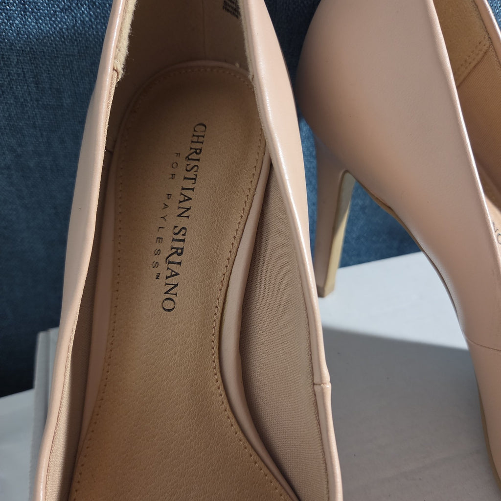 Christian Siriano Nude Heels Pumps 8.5 Pointed Toe Dress Casual Used