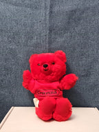 Vintage 1986 Crayola Teddy Bear Plush | Red Crayon Shirt | 7" Stuffed Animal |