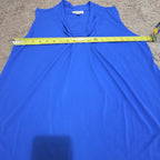 Dana Buchman Draped Neck Blue Sleeveless Top Blouse Gently Used Large