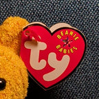 Ty Beanie Baby POOPSIE THE BEAR | 2001 Retired MWMT | Vintage Yellow Teddy Bear