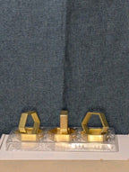 Set of 6 Modern Gold Hexagon Napkin Rings | Metal Geometric Table Decor | NEW