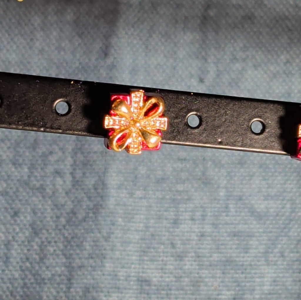 Christmas Gift Box Stud Earrings Red Gold Tone Holiday