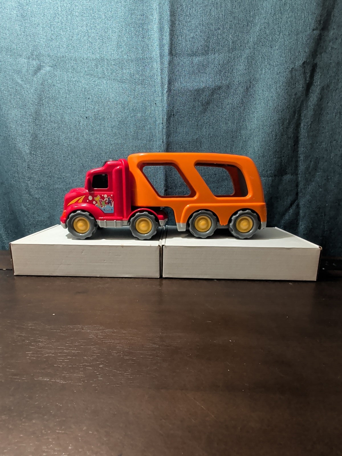 Big Toddler Semi Truck Car Hauler Toy Vehicle Lights & Sounds Transport Trailer