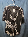 NWT Appointments 1X Whimsigoth Blouse Black Mesh Floral Fairycore Y2K Ring Top