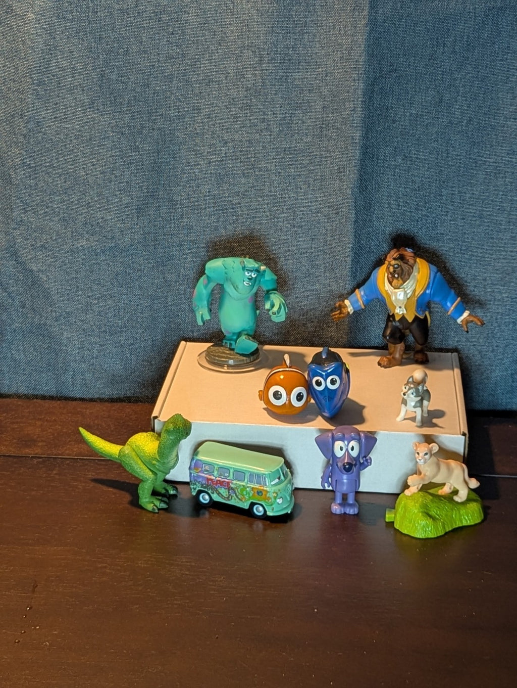 Disney Pixar Figure 9pc  Set| Toy Story Rex, Monsters Inc Sulley, Cars Fillmore,