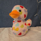 Way To Celebrate Duck Plush Heart Print Pastel Kawaii