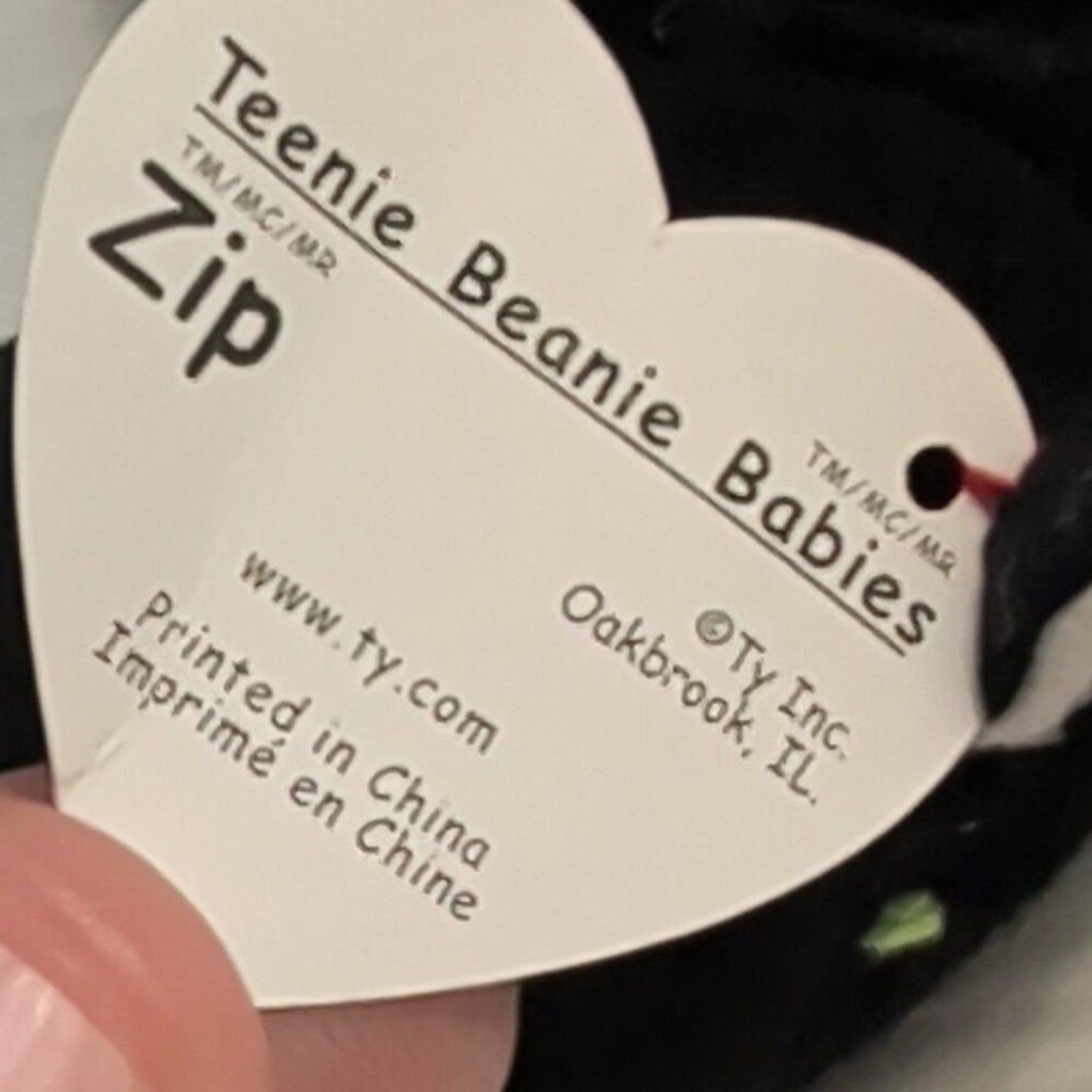 Ty Teenie Beanie Baby Zip Black Cat McDonald's Vintage #10 TAG CREASE/RIP