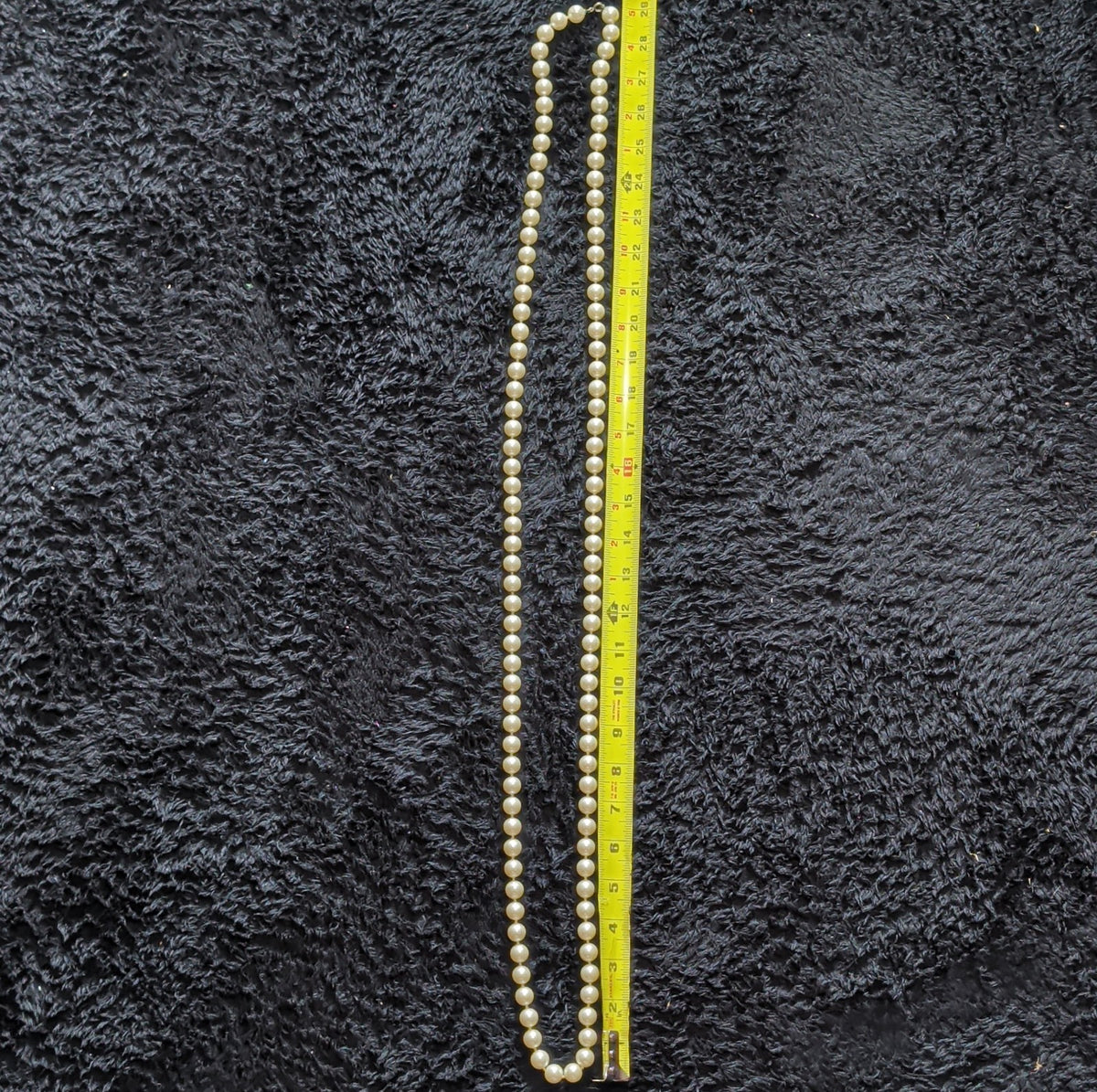 Vintage 54" Champagne Hand Knotted Faux Pearl Flapper Necklace