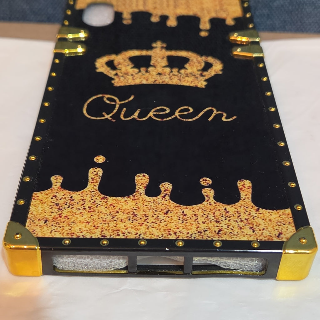 Boutique Samsung Galaxy Queen Crown Gold Square Case Shockproof