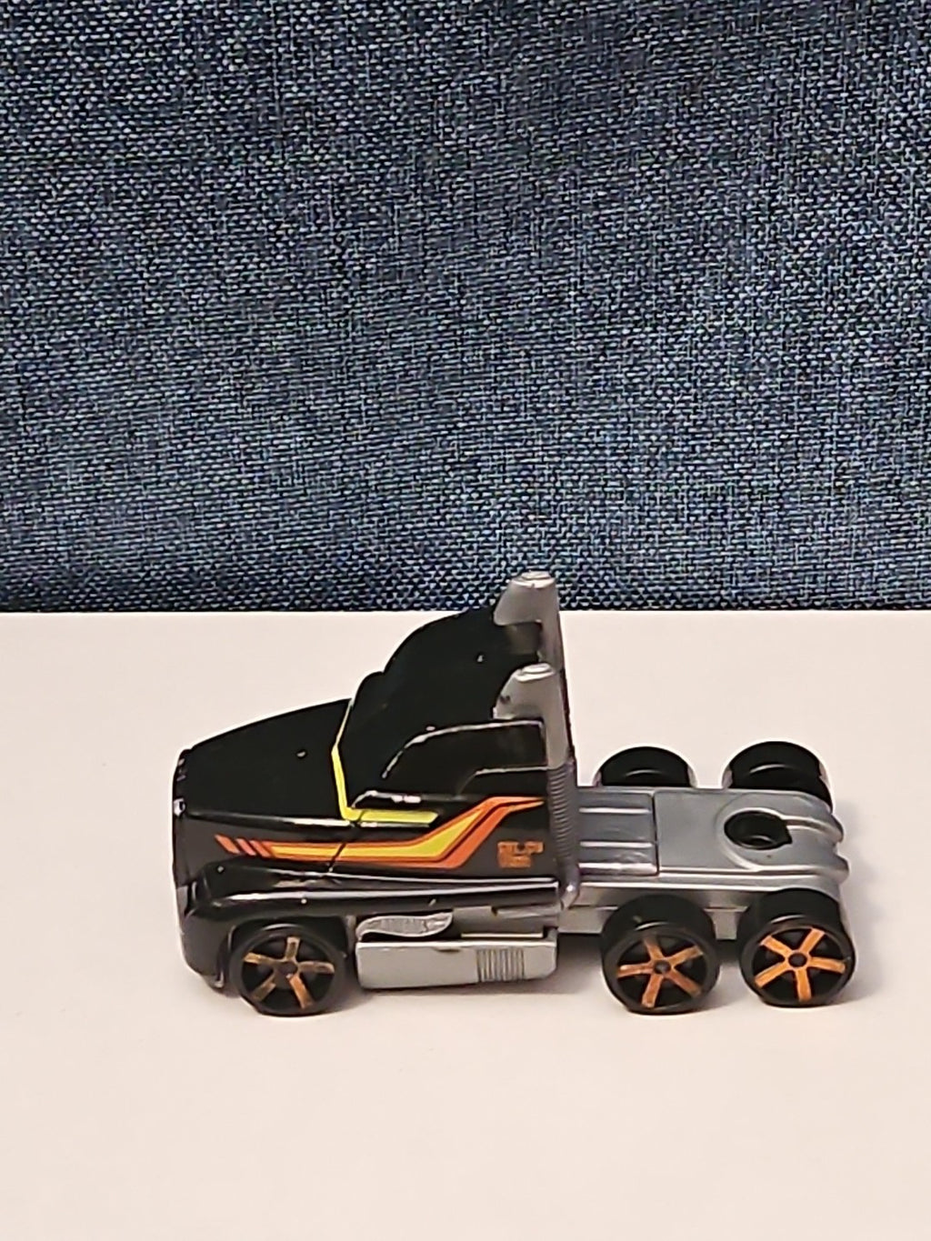 Hot Wheels Semi Truck Cab | Track Stars Black & Orange Racing Hauler
