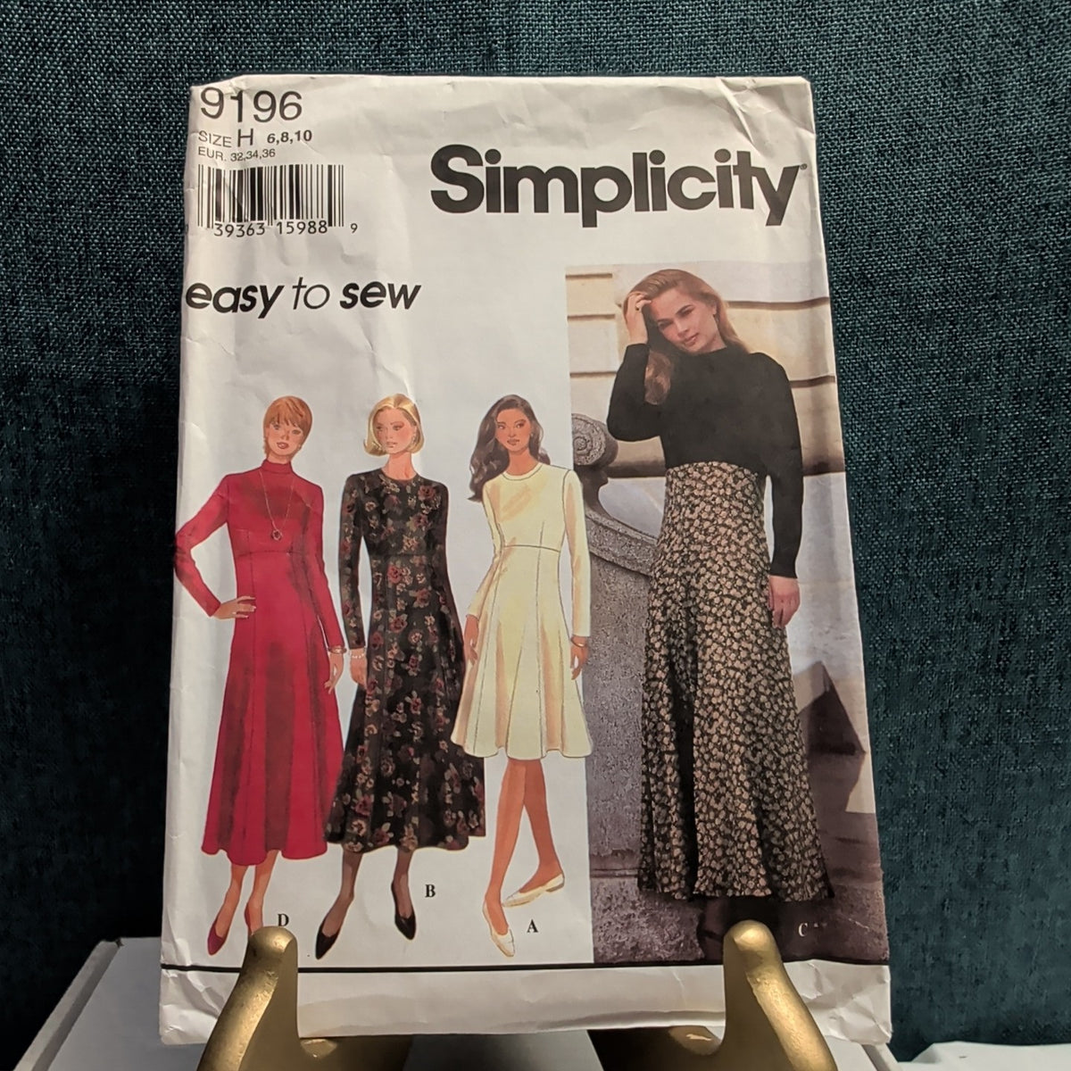 Simplicity 9196 Sewing Pattern Dress Raised Empire Waist Size 6-10 UNCUT Vtg 90s