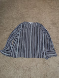 Counterparts Striped Blouse Women XL Black White Long Sleeve Top