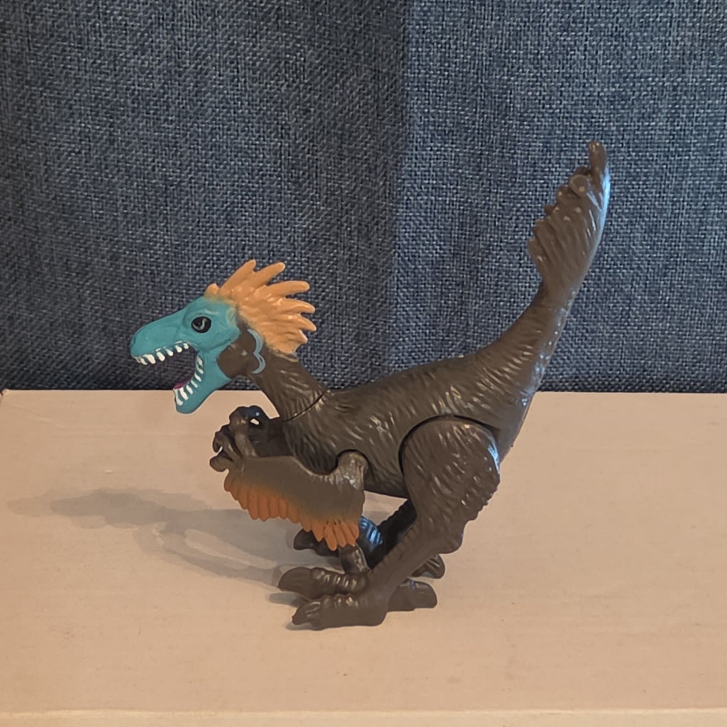 Animal Planet Dino Tower Replacement Raptor Figure Feathered Blue Face Toy