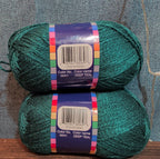 Herrschners Afghan Yarn 2 Ply Deep Teal Acrylic 2 Skein Lot