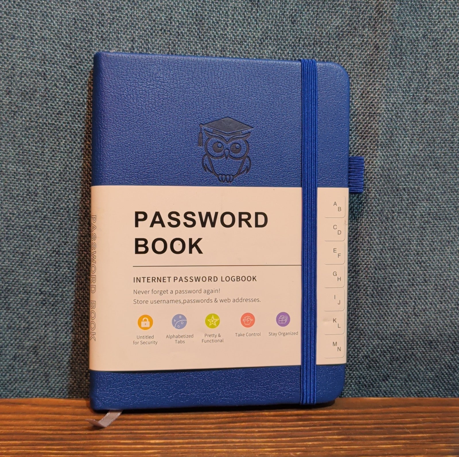 Password Book Internet Logbook Organizer Alphabetical Tabs Blue 4x5"