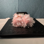 Lion Brand Fun Fur Yarn Soft Pink #101 Lot of 2 Skeins 128yds Eyelash Fluffy NEW