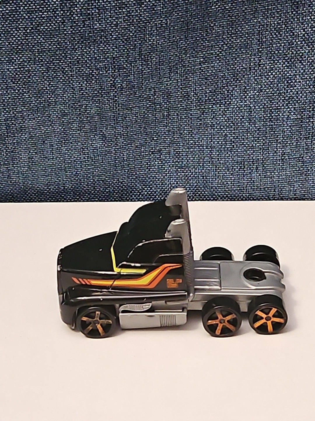 Hot Wheels Semi Truck Cab | Track Stars Black & Orange Racing Hauler