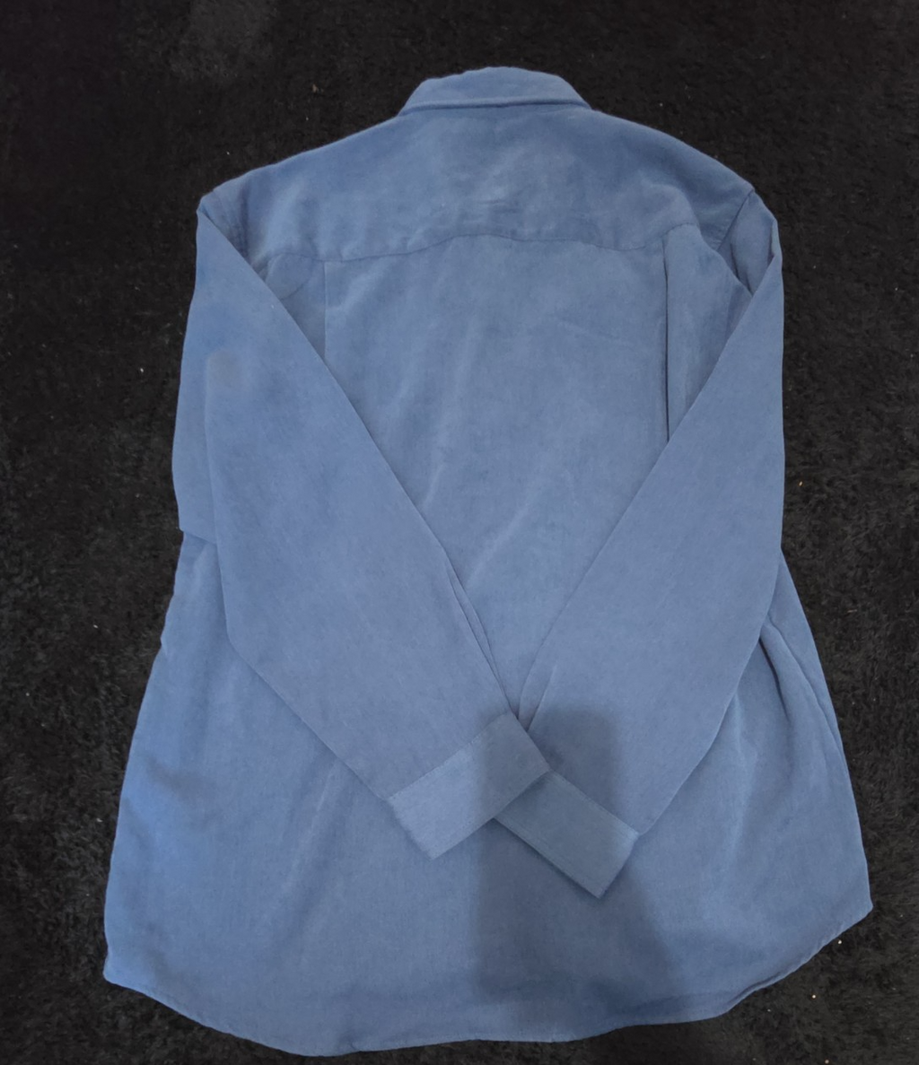 George Sueded Shirt Mens M Blue Long Sleeve Button Up NWT