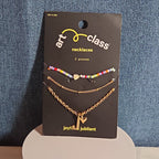 Target Art Class Initial J Necklace Set 3Pk Gold Tone Beaded