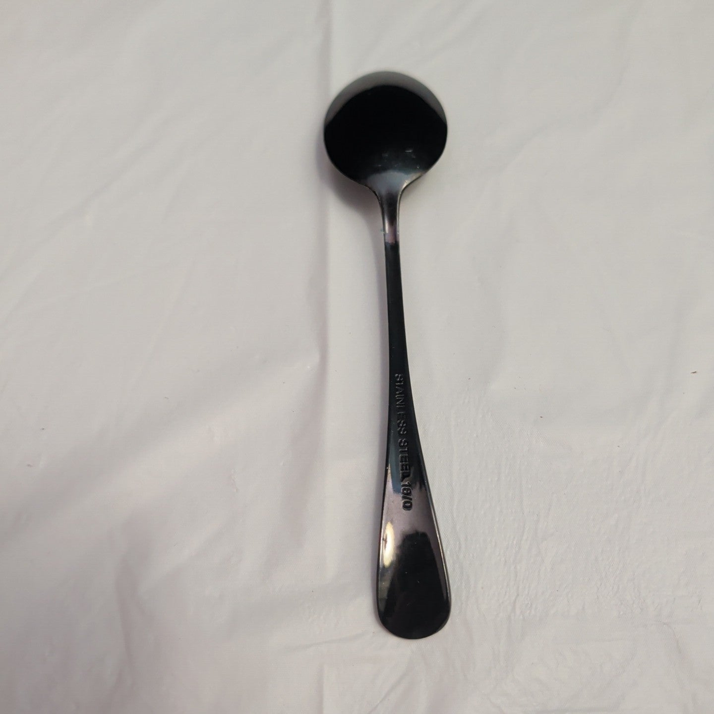Set of 7 Black Stainless Steel Spoons 18/0 Modern Flatware Teaspoons Clean