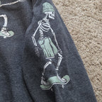 Old Navy Skateboard Skeleton Sweatshirt Boys L Grey Fleece Crewneck Preowned