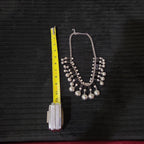Chunky Silver Bib Statement Necklace Black Cube Cascading Collar Choker Punk Mod