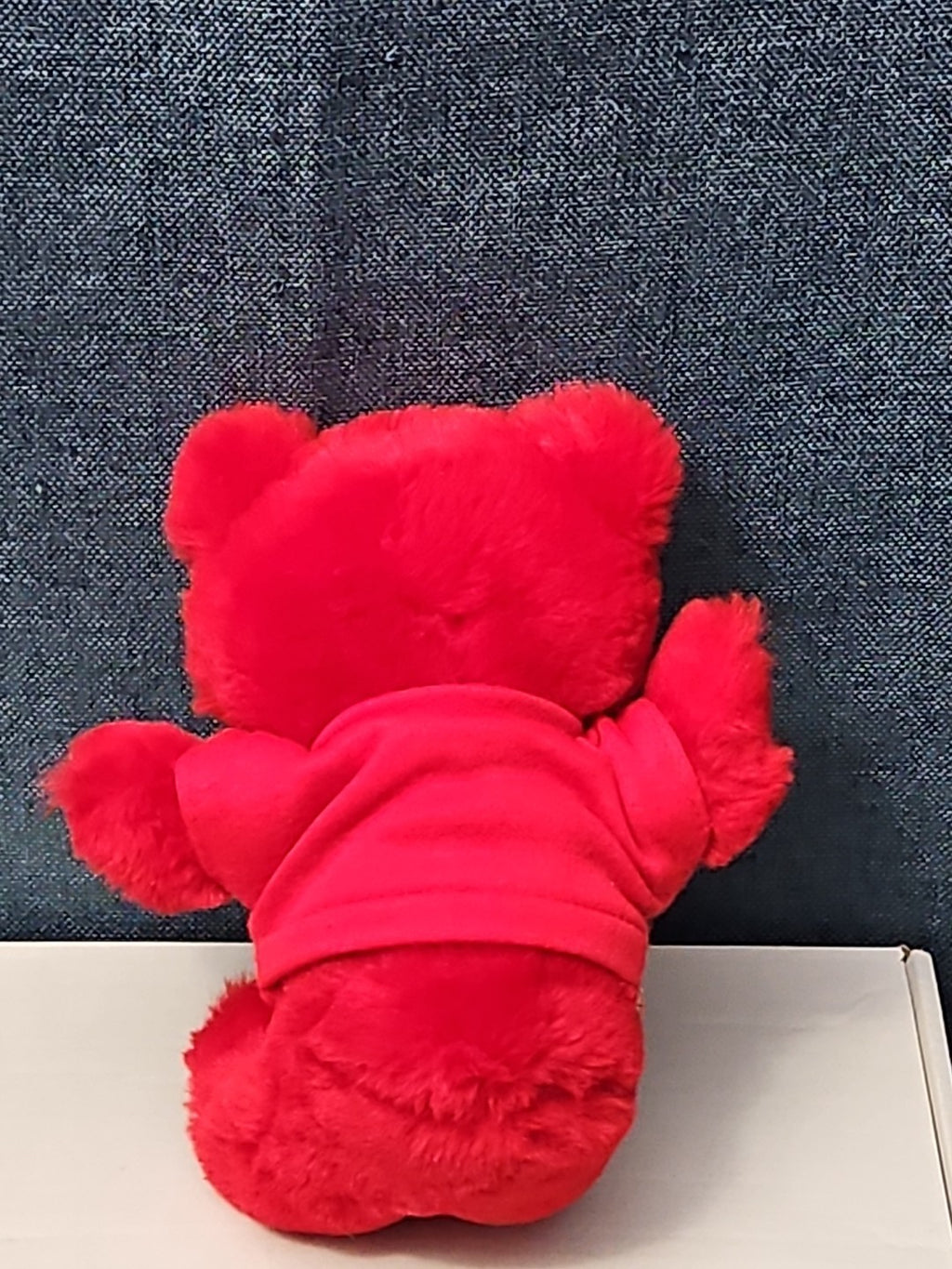 Vintage 1986 Crayola Teddy Bear Plush | Red Crayon Shirt | 7" Stuffed Animal |