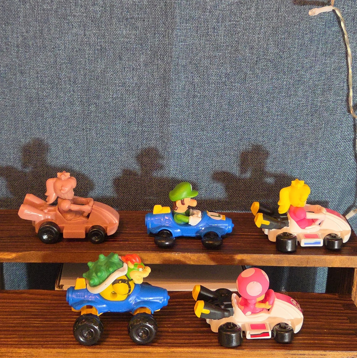 McDonalds Super Mario Kart Happy Meal Toy Lot 5 Luigi Bowser Peach