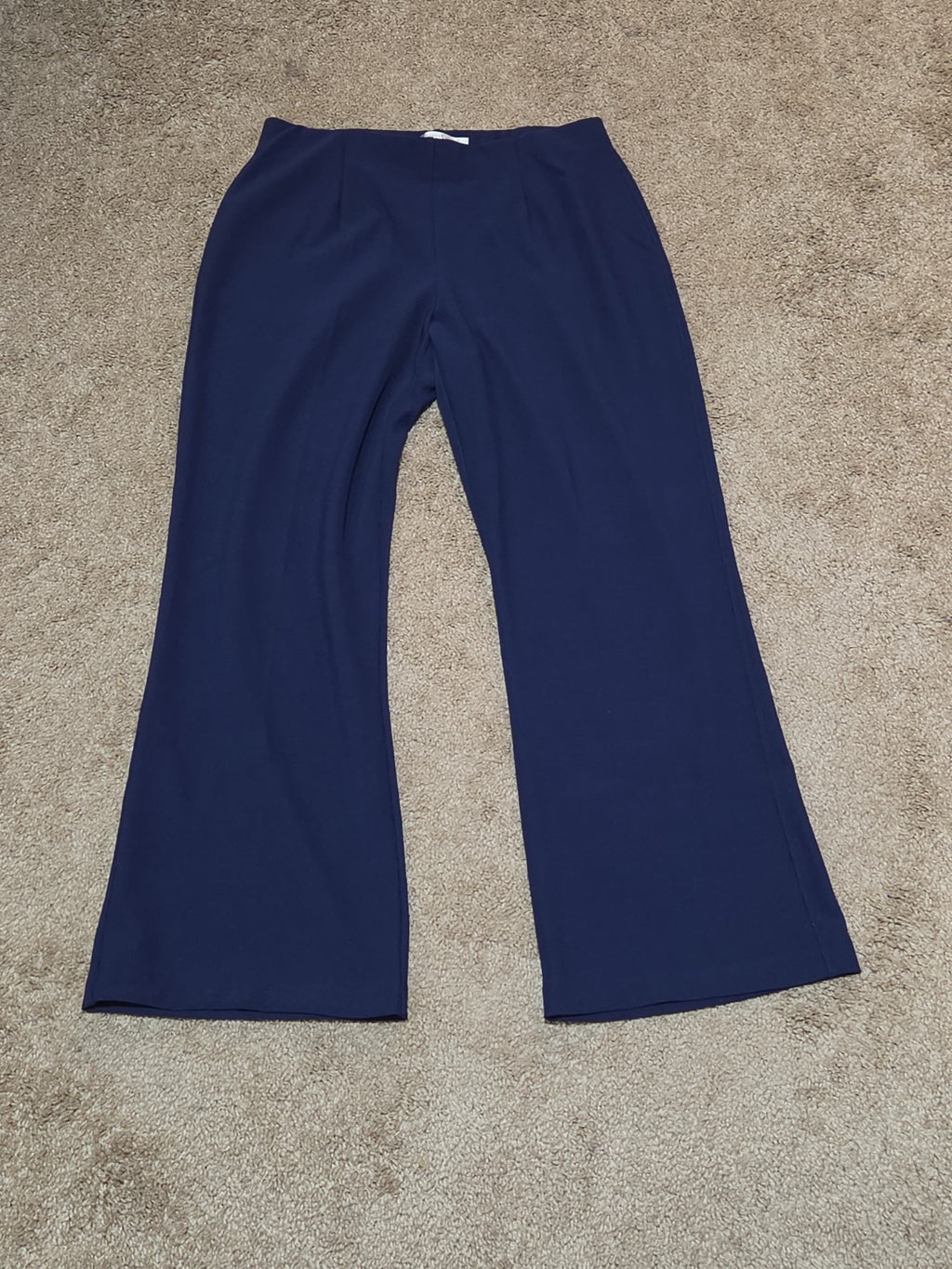 TravelSmith Pants Womens MP Navy Blue Wide Leg Stretch Travel Pull On Style 3212