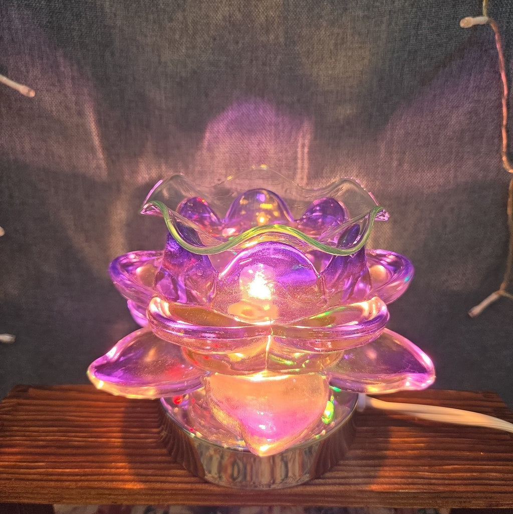 Flower Touch Lamp Glass Oil Warmer Multicolor