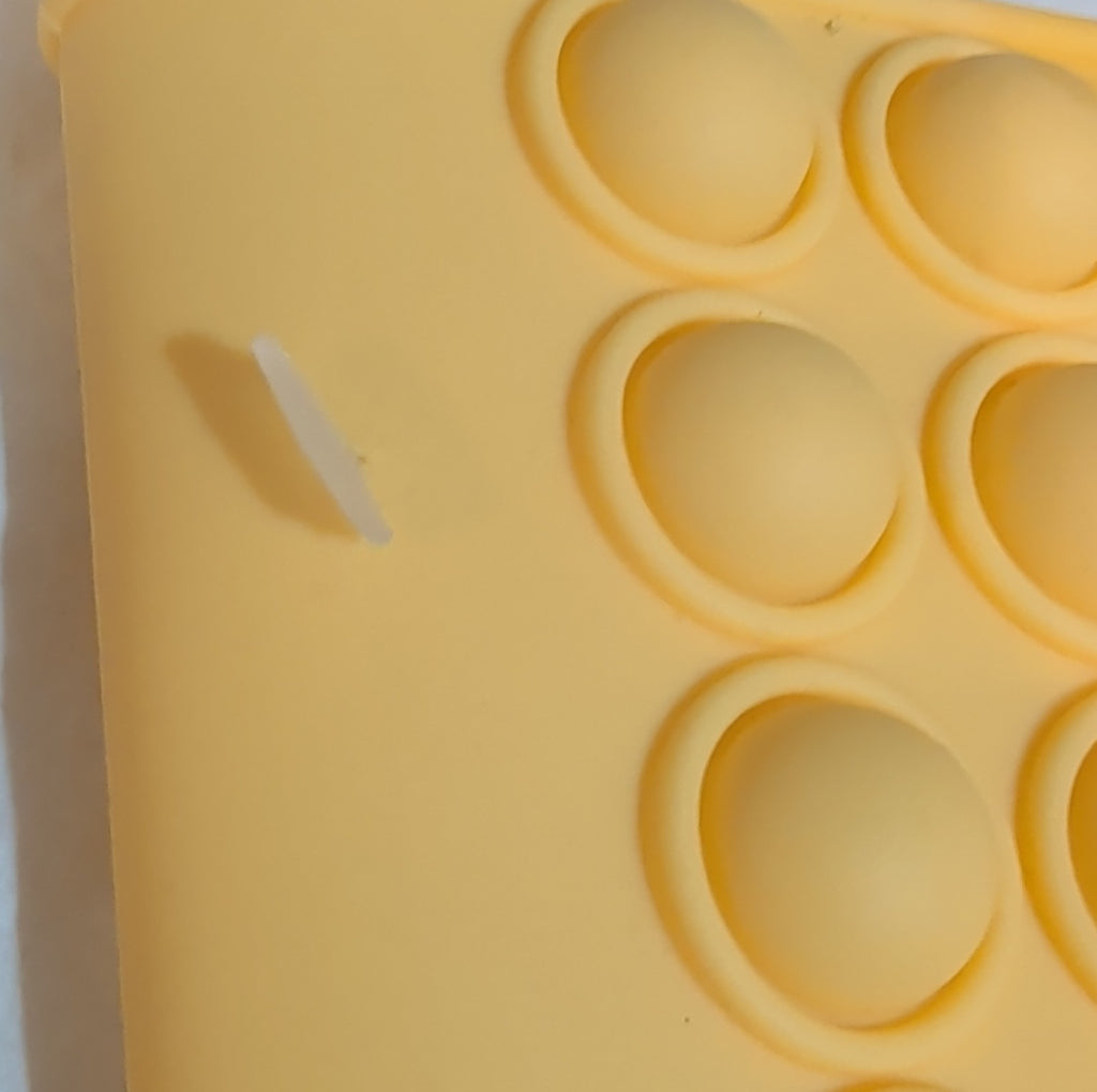 Large Yellow Pop Fidget Toy Silicone Handbag Tote Blue Eyes Kidcore