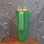 Holly Dolly Christmas 40oz Tumbler Green Stainless Travel Mug