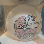 Heart Gifts By Teresa Babys First Christmas Glass Ornament Pink Swarovski