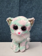 TY Beanie Boos Opal Cat Plush 6" | Pastel Pink & Green Tie Dye Kitty | No Tag
