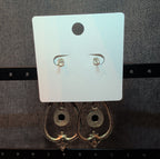 Melody Boho Western Dangle Earrings Gold Tone Black Bead Vintage Vibe