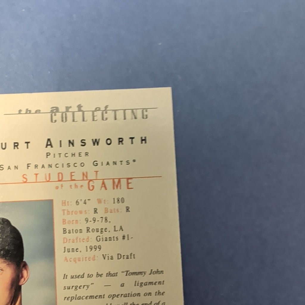 2000 Topps Gallery - Students of the Game Kurt Ainsworth #147 (RC)