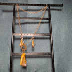 High Heel Shoe Pendant Necklace Gold Tone Rhinestone Y2K