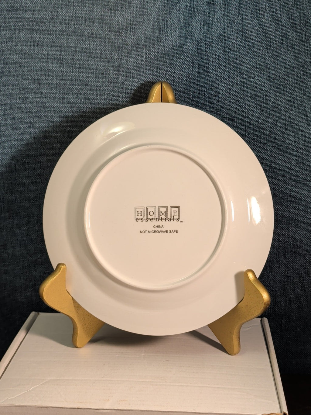 Home Essentials China Salad Plate White with Gold Rim Elegant Replacement