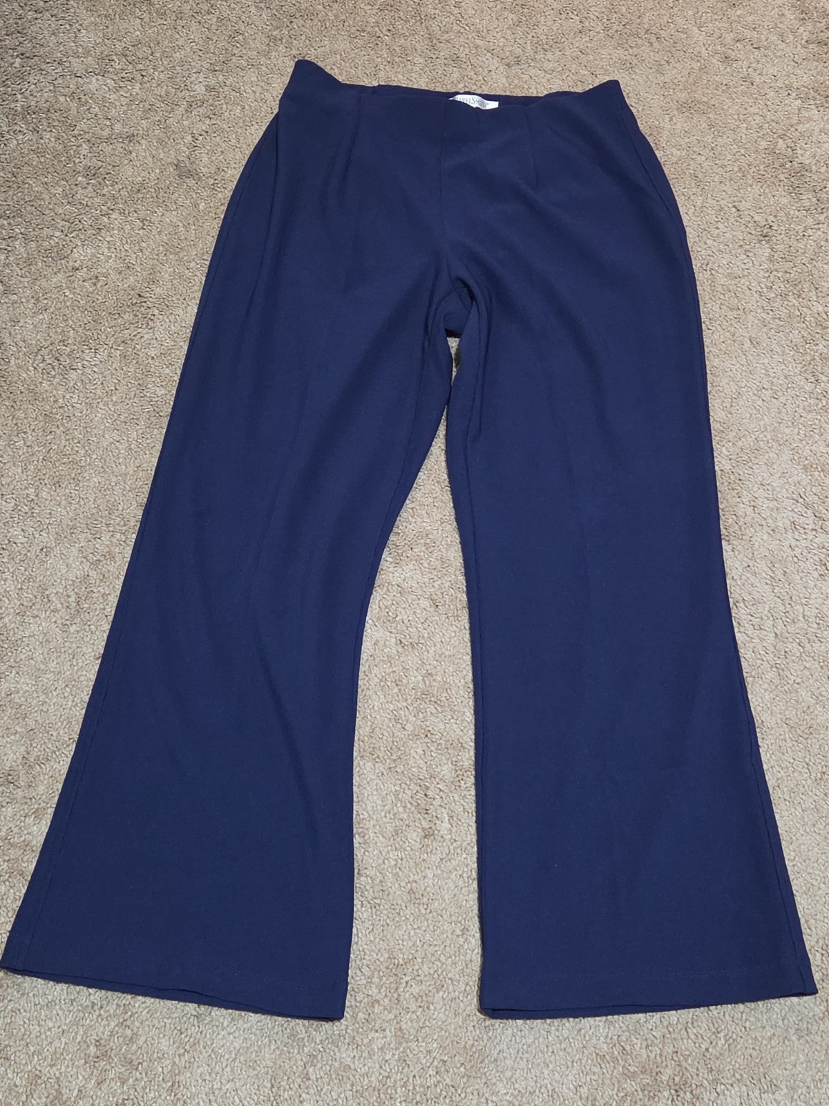 TravelSmith Pants Womens MP Navy Blue Wide Leg Stretch Travel Pull On Style 3212
