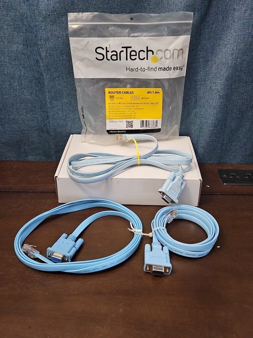 StarTech Cisco Console Cable 6ft | DB9 to RJ45 Management Router Switch | Blue