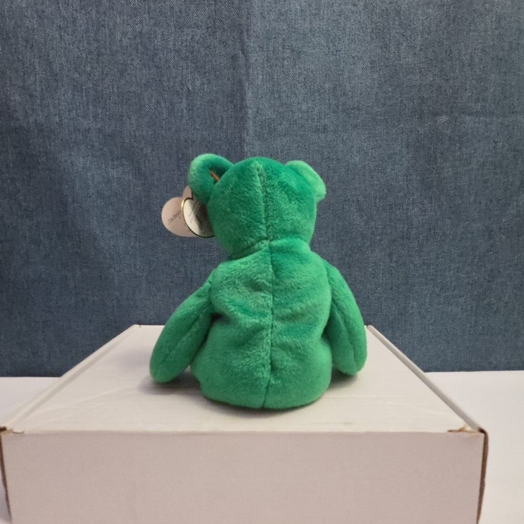 Ty Beanie Baby Erin the Bear 1997 Retired MWMT P.E. Pellets Irish Green Clover