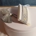J'Adore Woven Friendship Bracelet Grey Tassel Designer Inspired