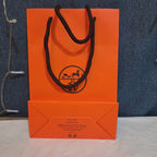 Hermes Small Orange Shopping Bag Authentic Paper Gift Tote Luxury Decor