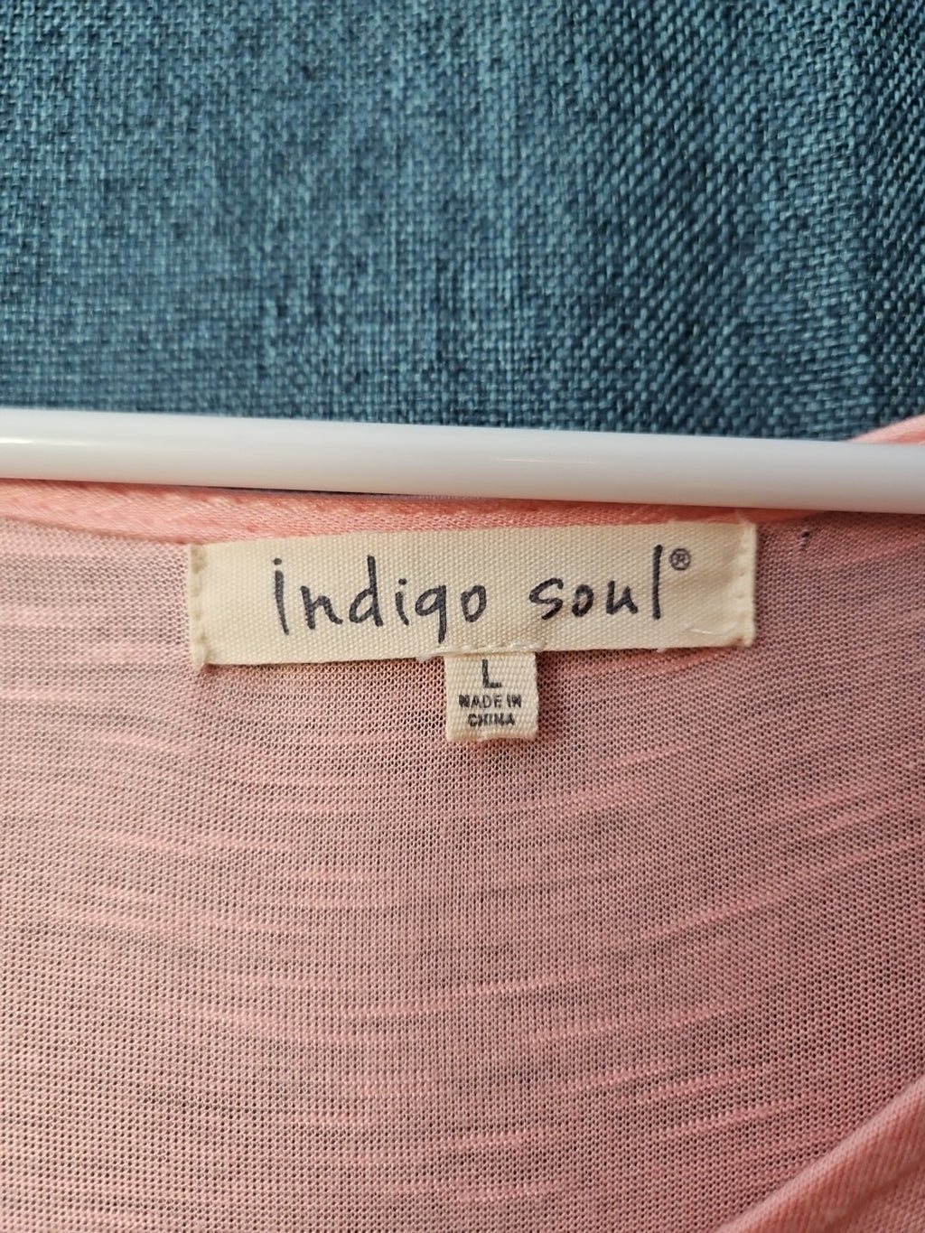 Indigo Soul Boho Tunic Top Large Pink Rayon Crochet Lace Sharkbite Hem Lagenlook