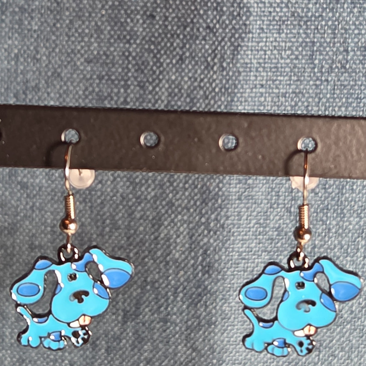 Blue Paw Print Dangle Earrings Cute Pet Lover Enamel Hook Drop Jewelry