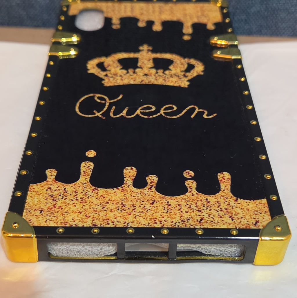 Boutique Samsung Galaxy Queen Crown Gold Square Case Shockproof